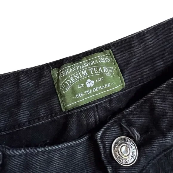 Denim Tears The White Wreath Black Jeans 34"x31" Button Fly Cotton Poly Blend - Picture 4 of 7